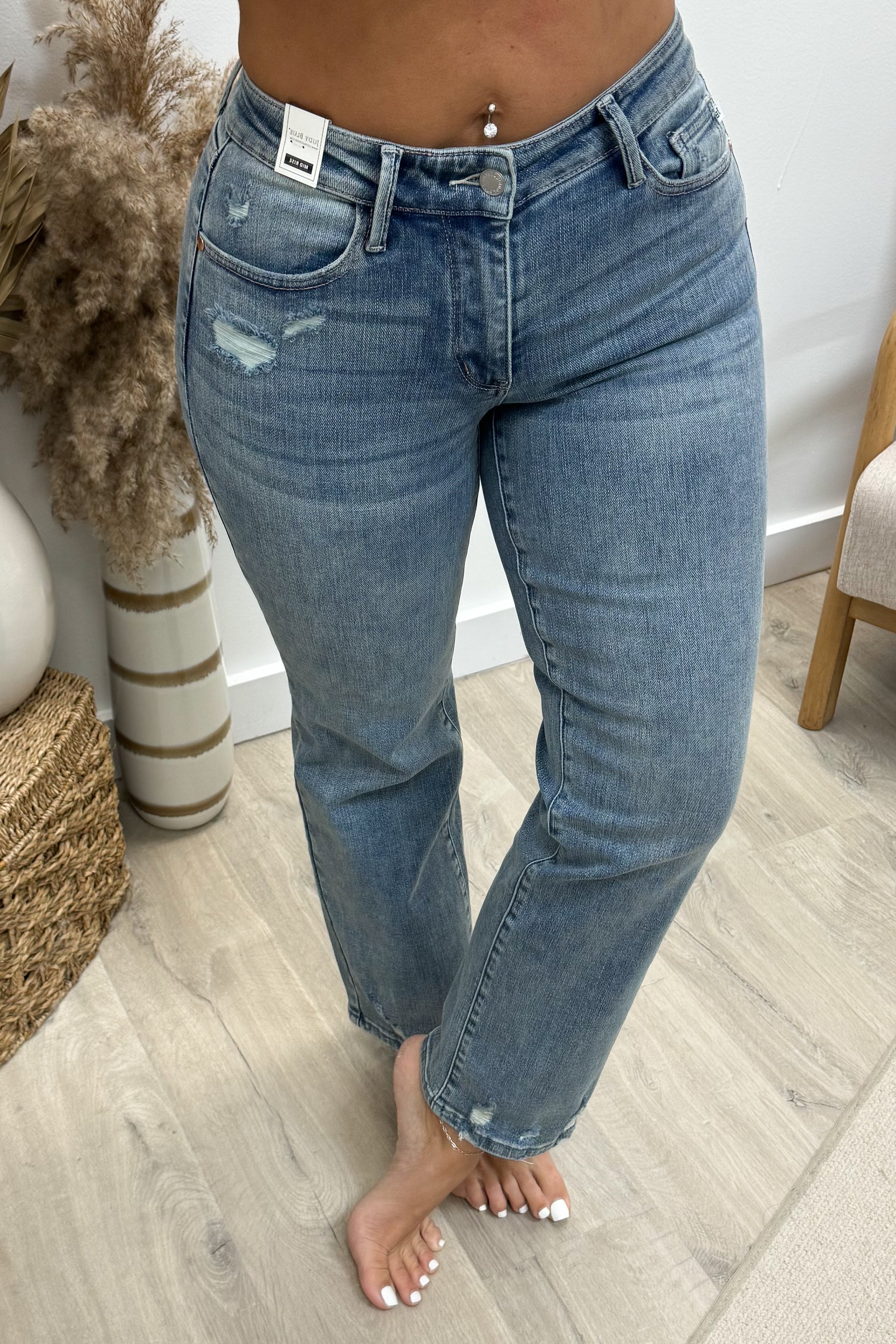 The Harper Gingham Straight Leg Pants