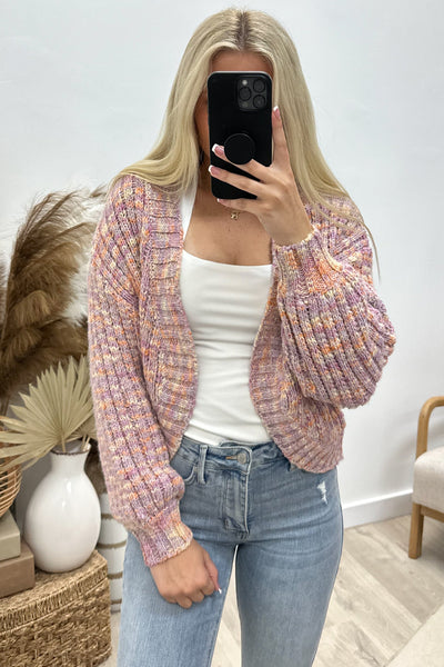 "Mix It Up" Cardigan (Pink) - Happily Ever Aften
