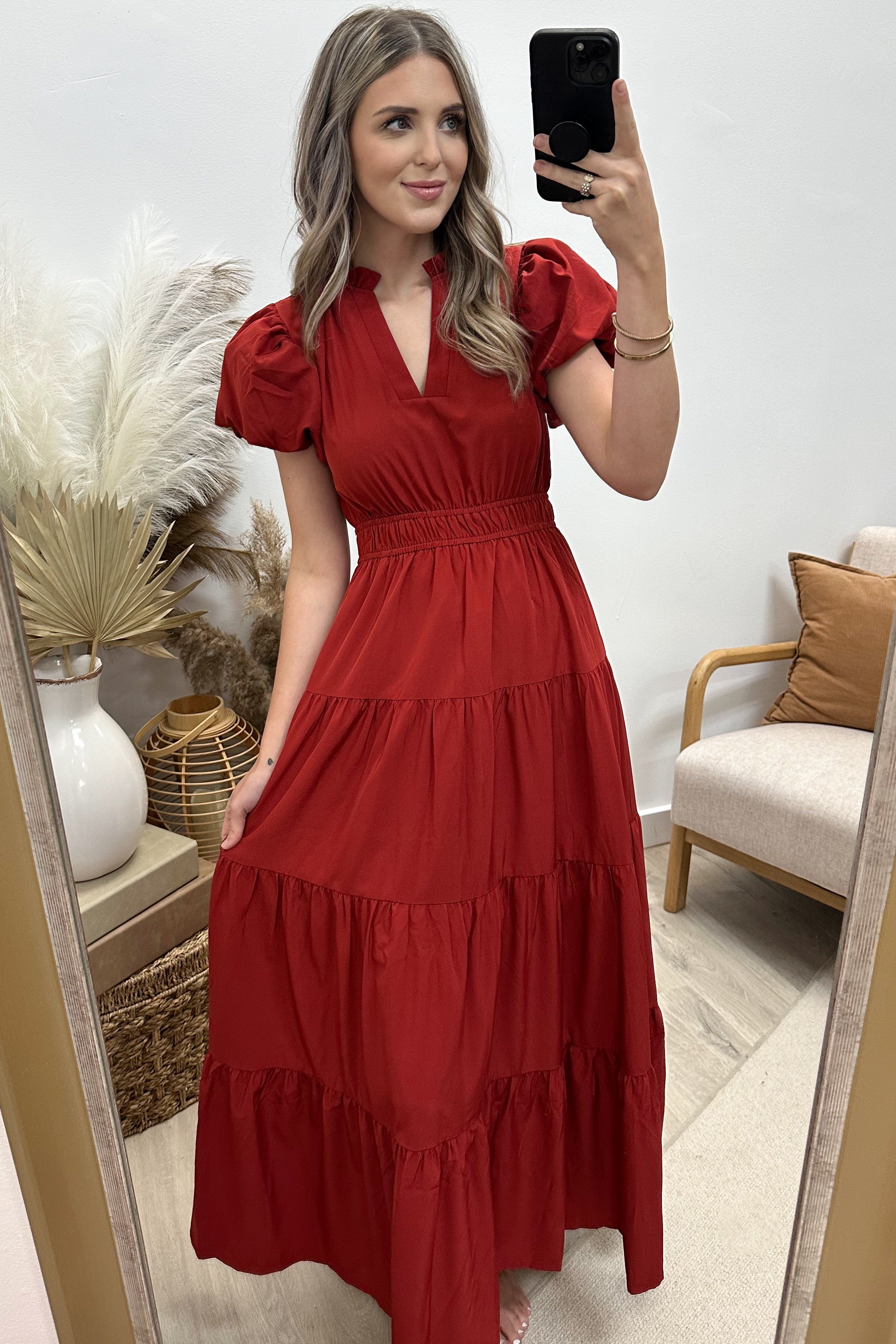 "Sunday Brunch" Maxi Dress (Brick) "Sunday Brunch" Maxi Dress (Brick)