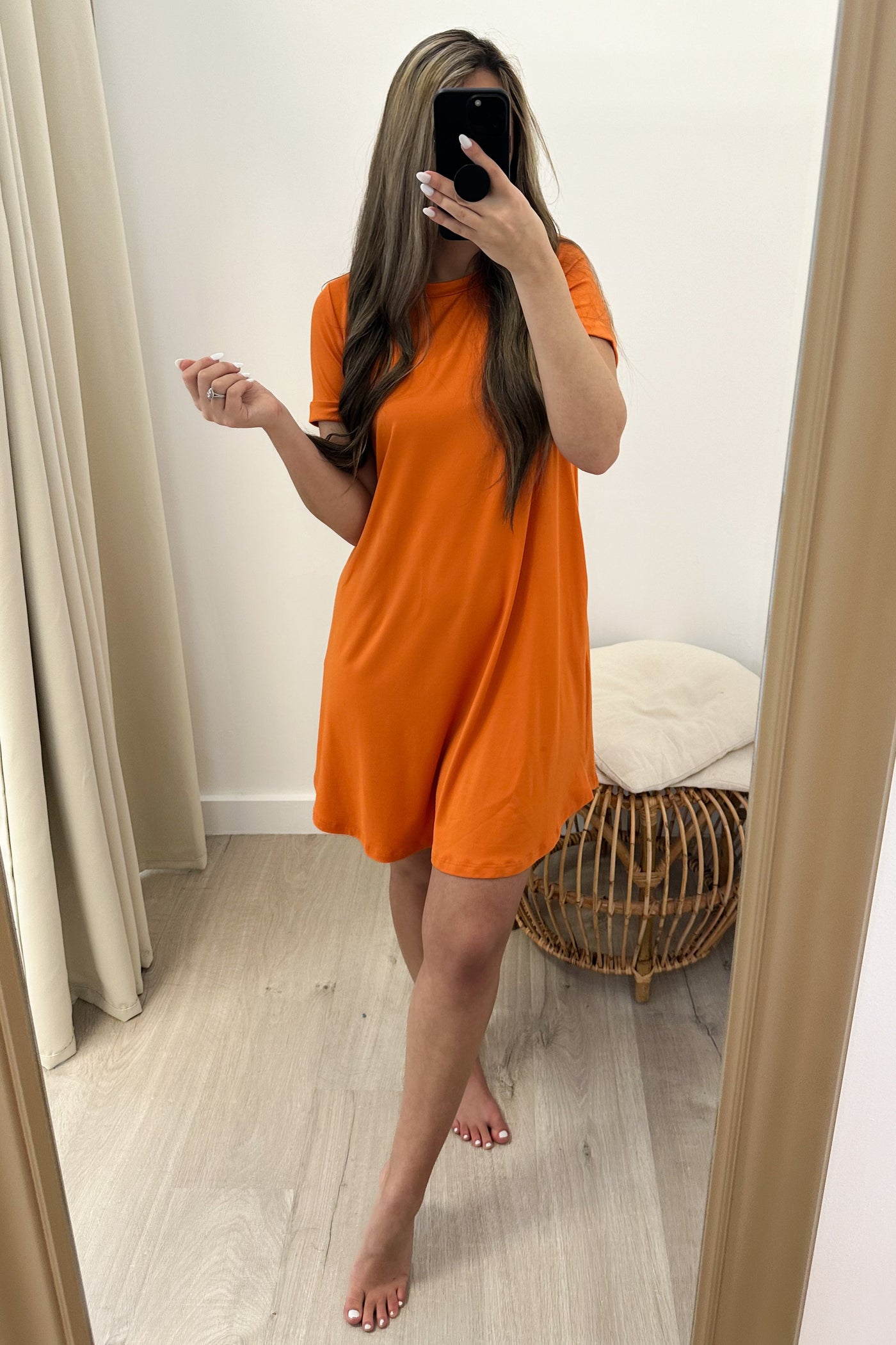 "It's Too Easy" Dress (Burnt Orange) - Happily Ever Aften