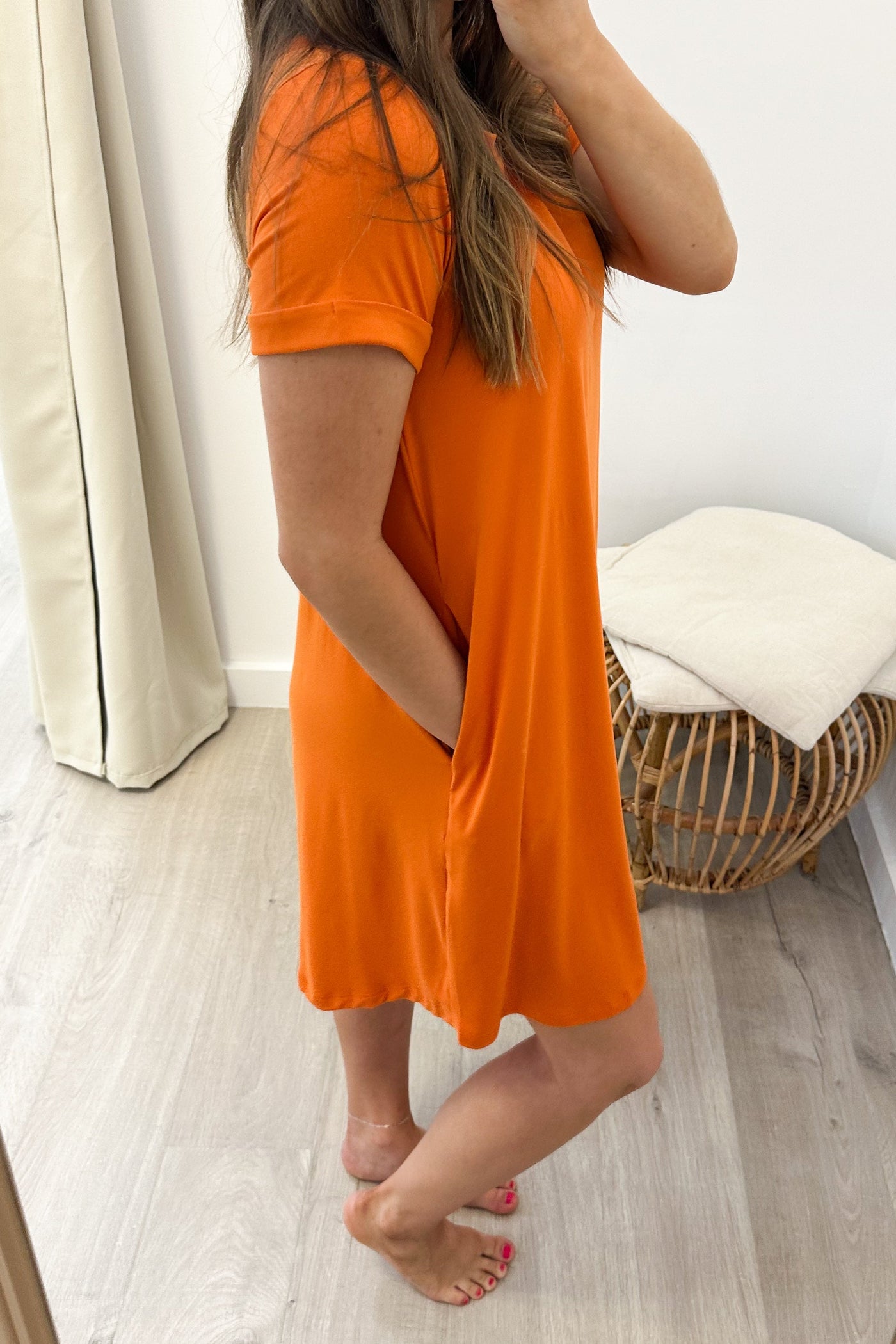"It's Too Easy" Dress (Burnt Orange) - Happily Ever Aften