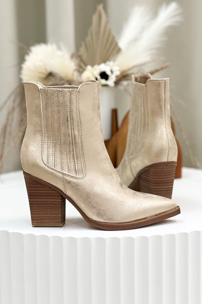 Mia Prairie Bootie (Gold) - Happily Ever Aften