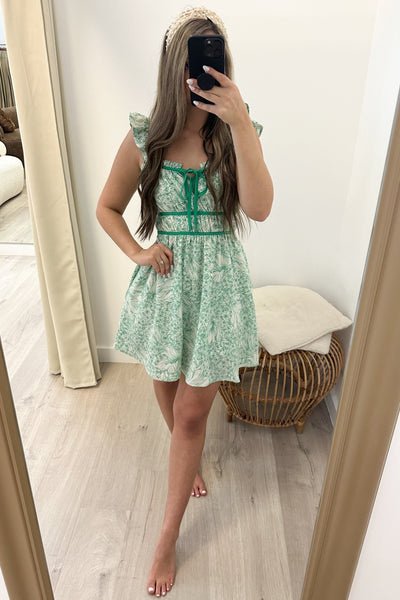 "Take Me Back" Dress (Green) - Happily Ever Aften