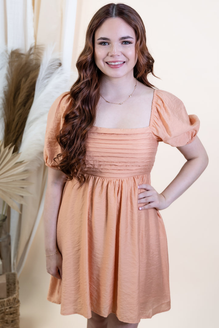 "Glowing With Grace" Dress (Light Apricot)