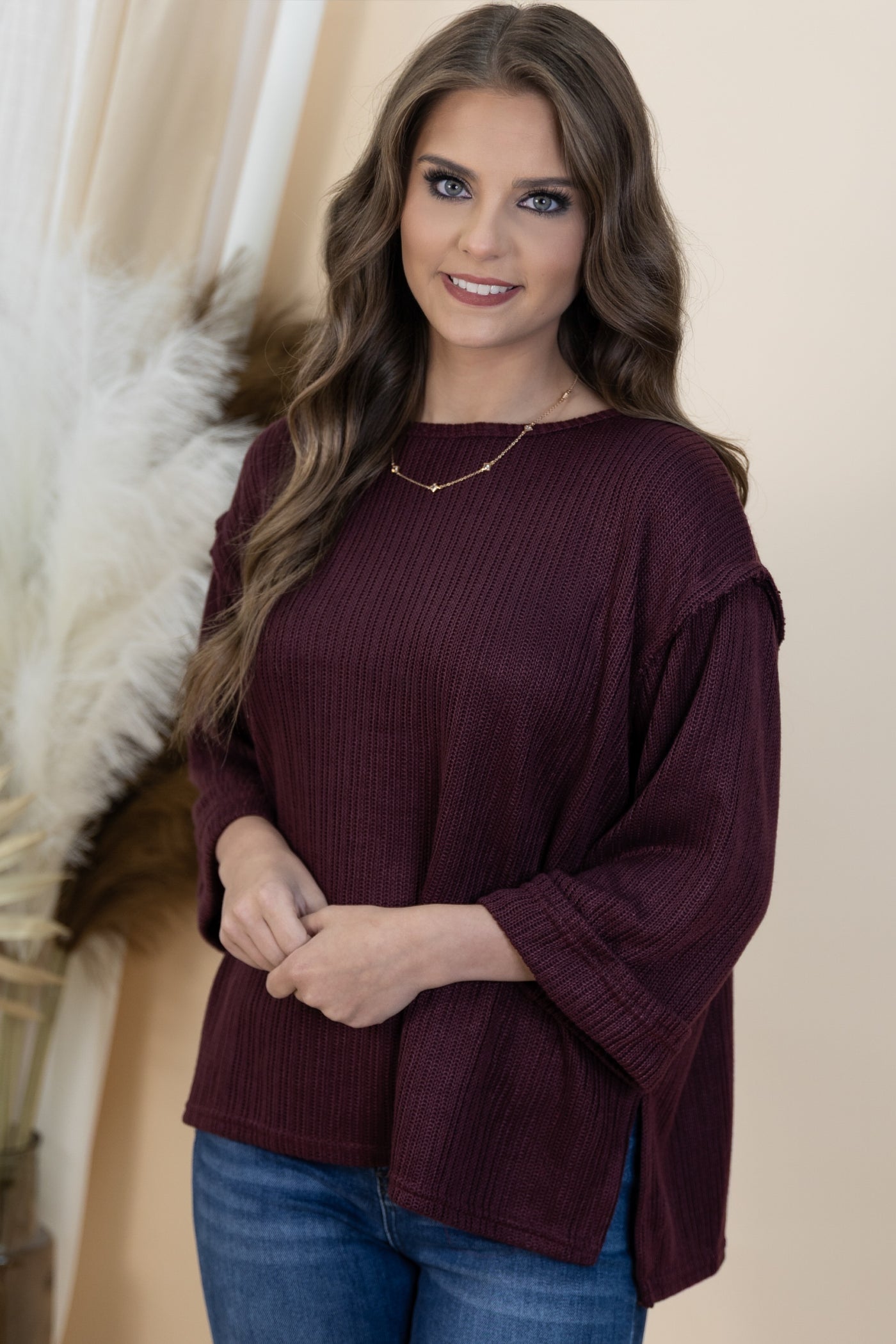 "Fold & Flow" Top (Plum)