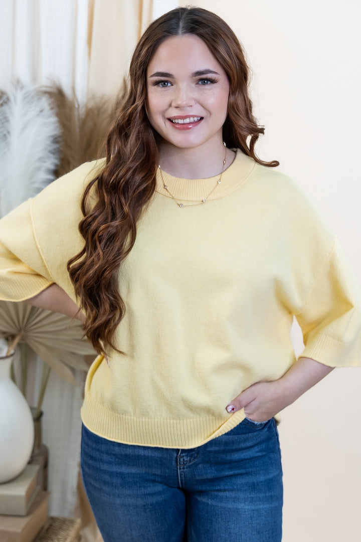 "Simple & Soft" Sweater Top (Yellow)