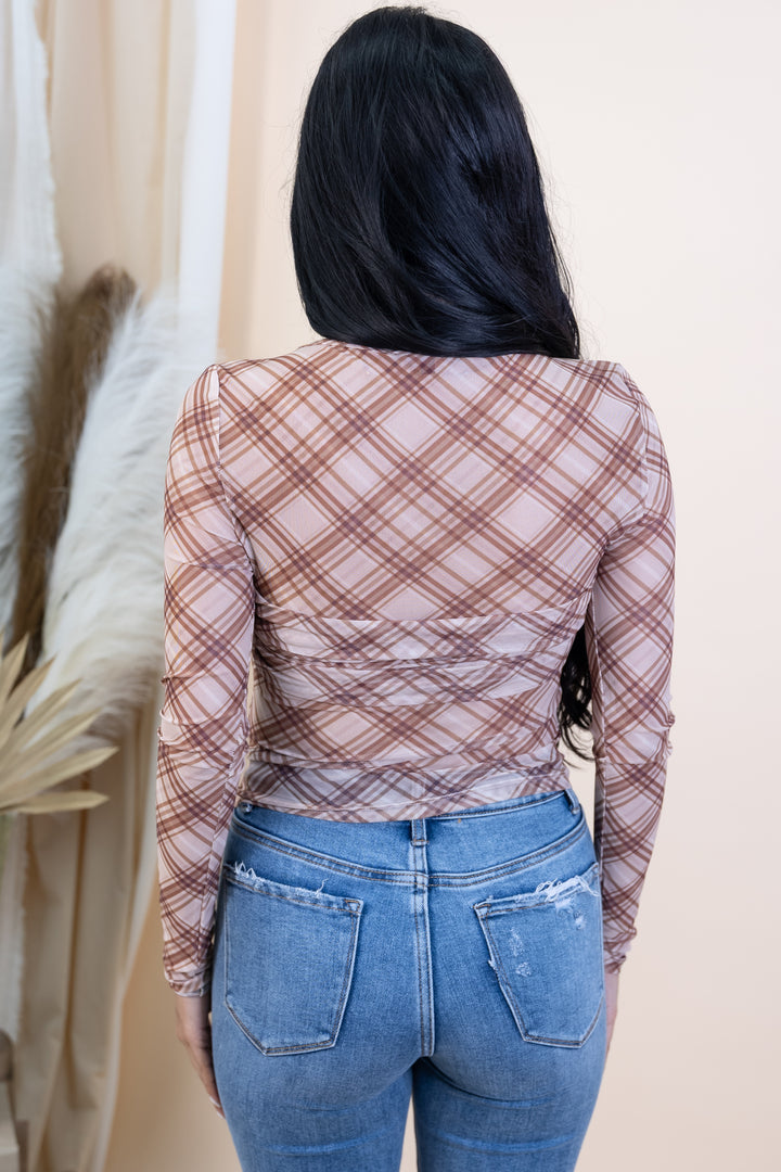 "Fireside Favorite" Top (Brown/Multi)