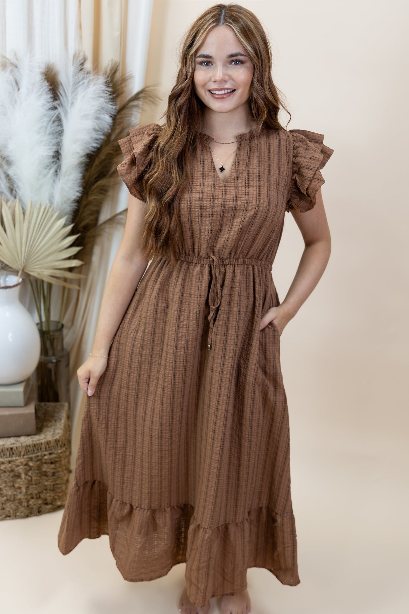 "Lost Connection" Dress (Brown)