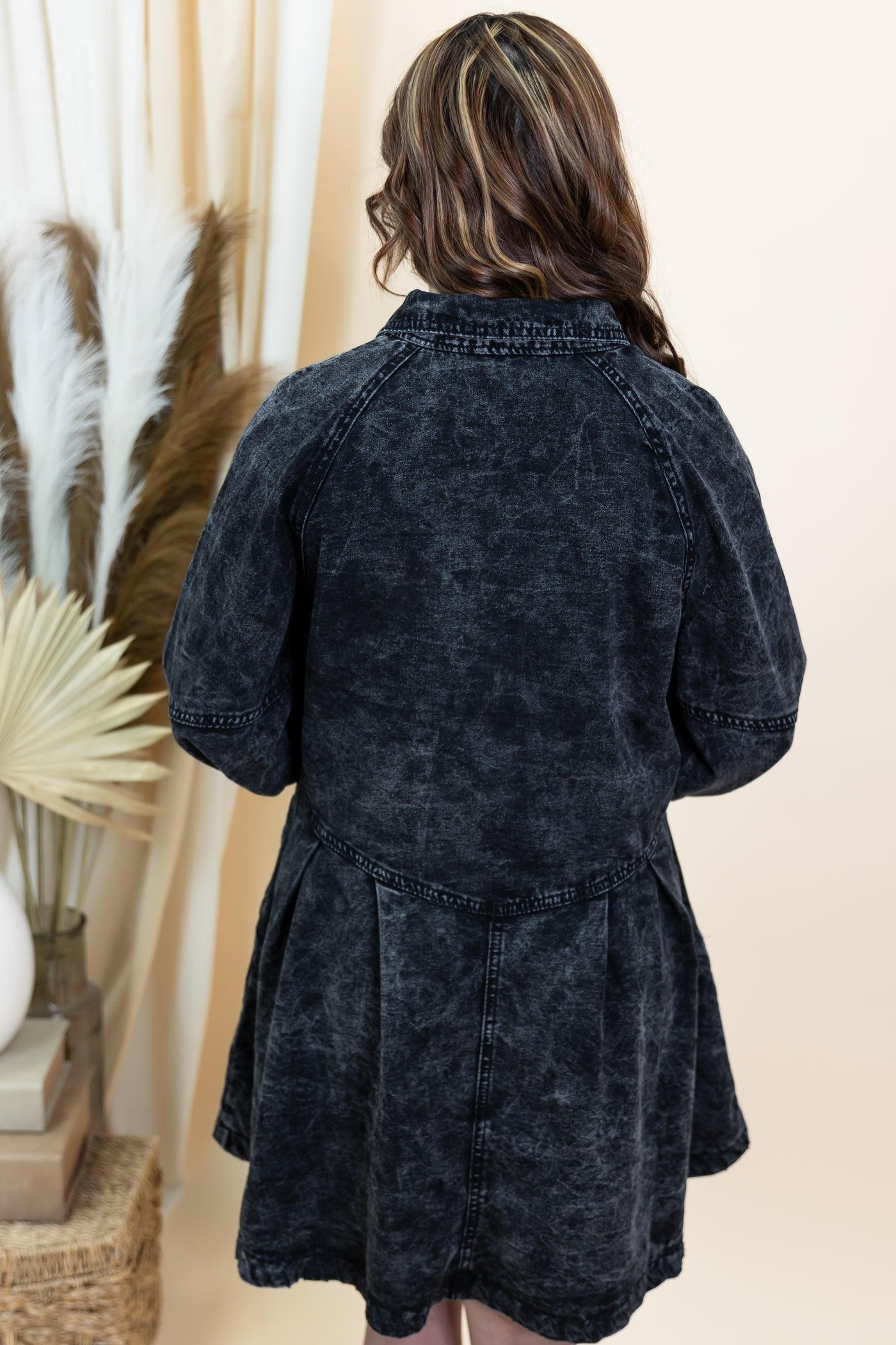 "Going Places" Dress (Washed Black)