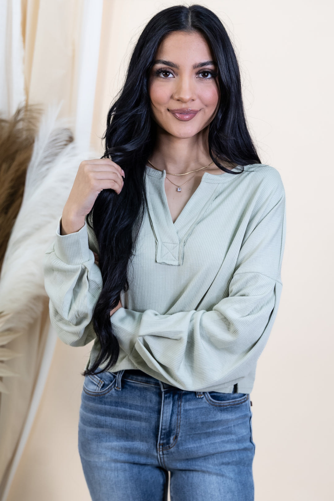 "Comfortable Chaos" Top (Light Sage)
