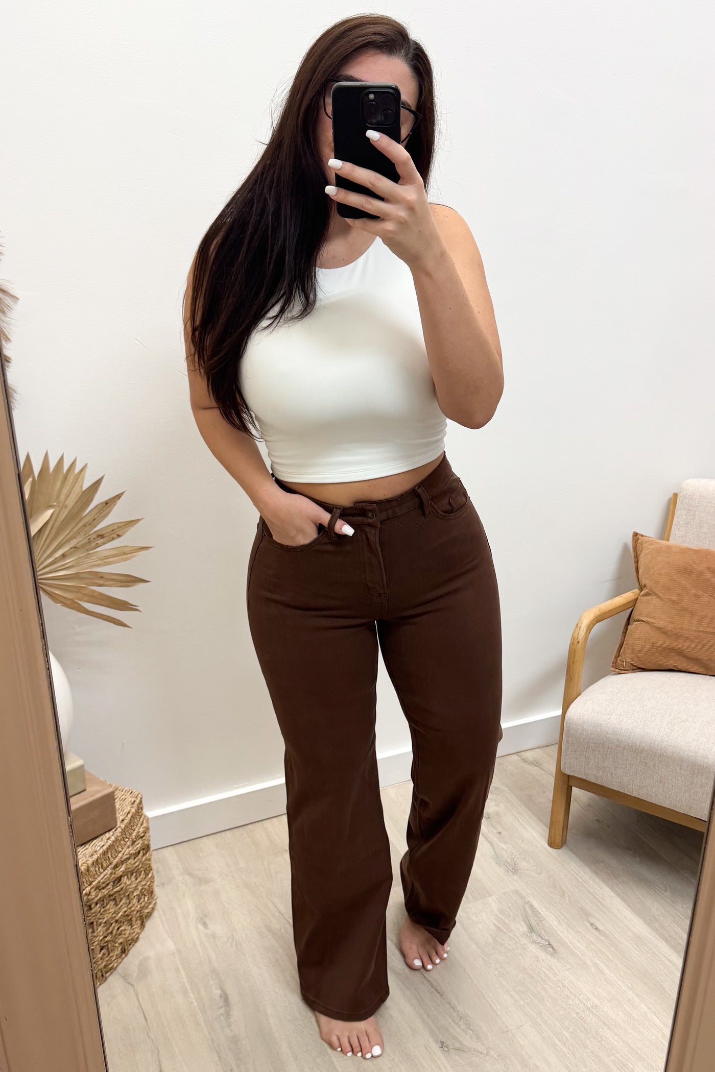 Brynn Wide Leg Jeans (Vintage Brown)