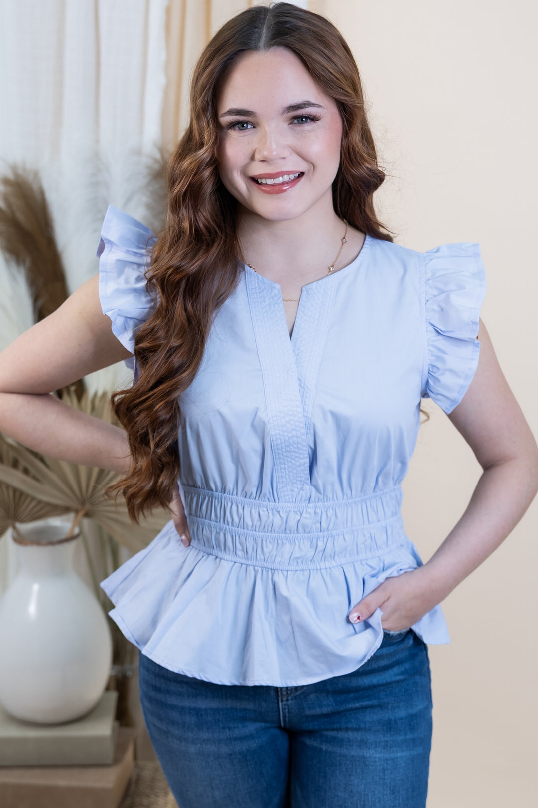 "Mindful Muse" Top (Light Blue)