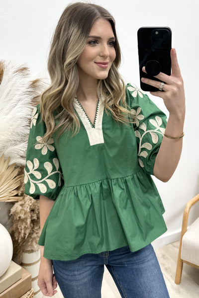 "Your Best Bet" Blouse (Green)