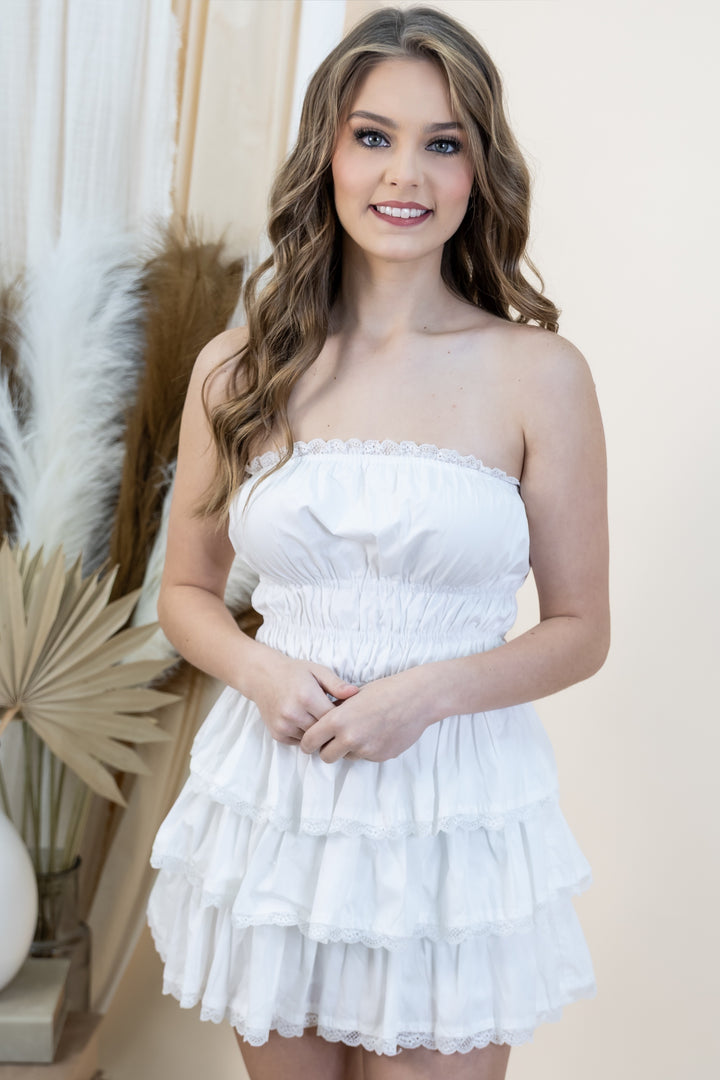 "Sweetly Stacked" Dress (Off White)
