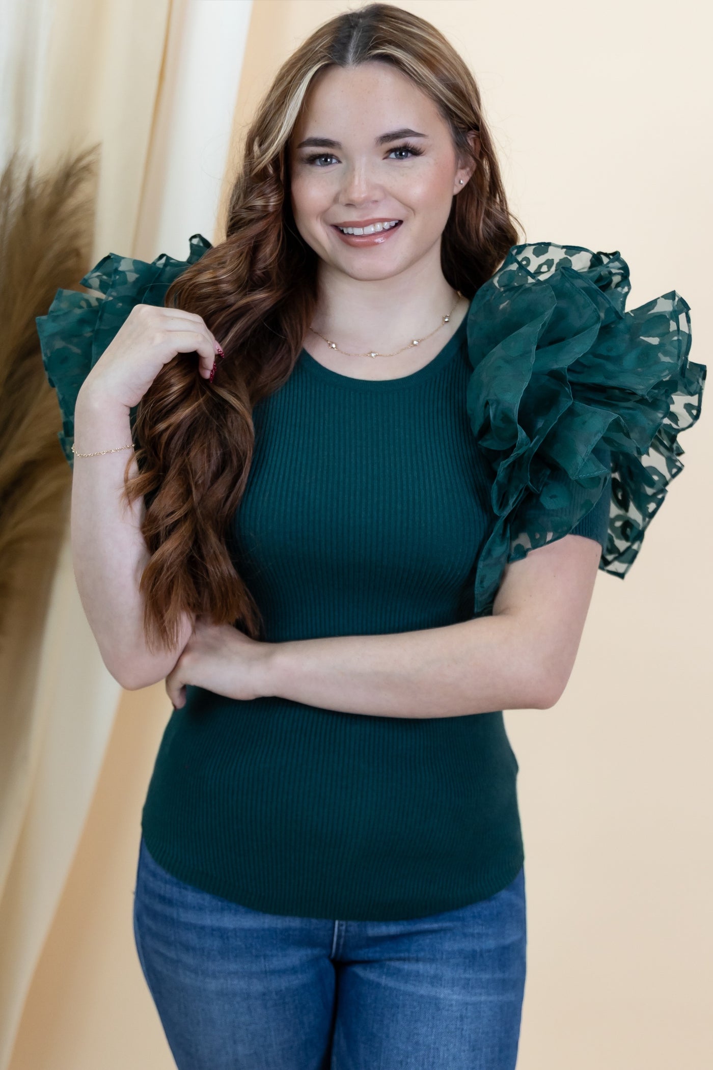 "Holiday Darling" Top (Hunter Green)