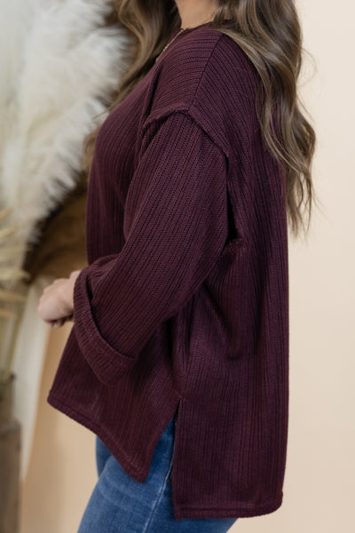 "Fold & Flow" Top (Plum)