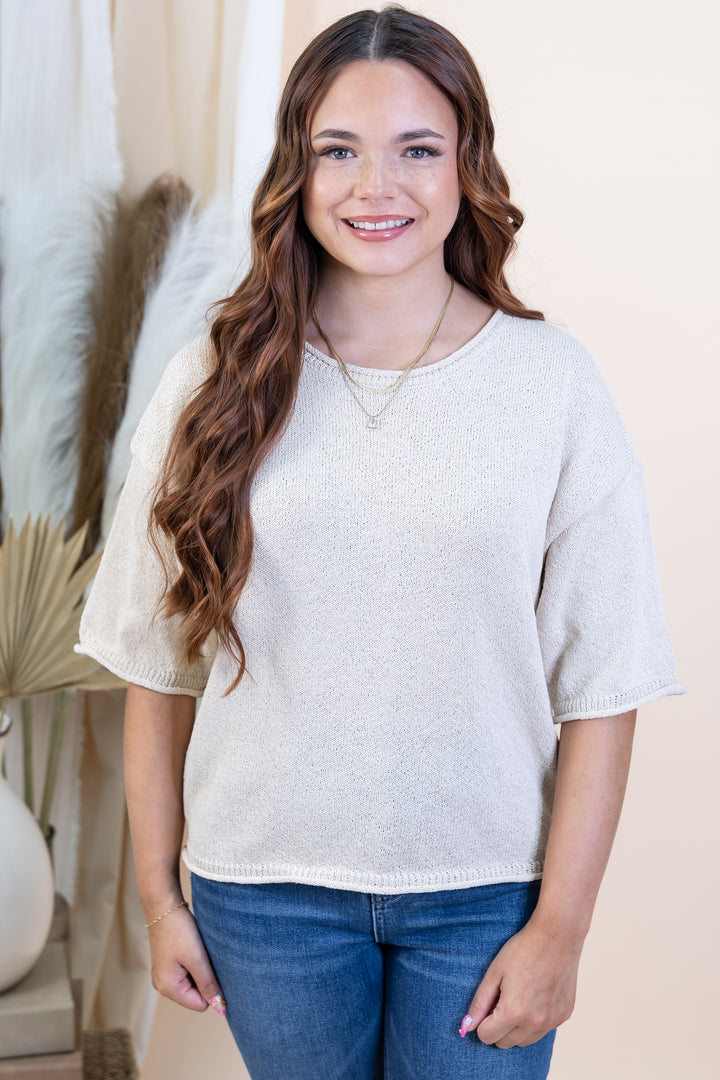 "Comfort Calling" Top (Oatmeal)