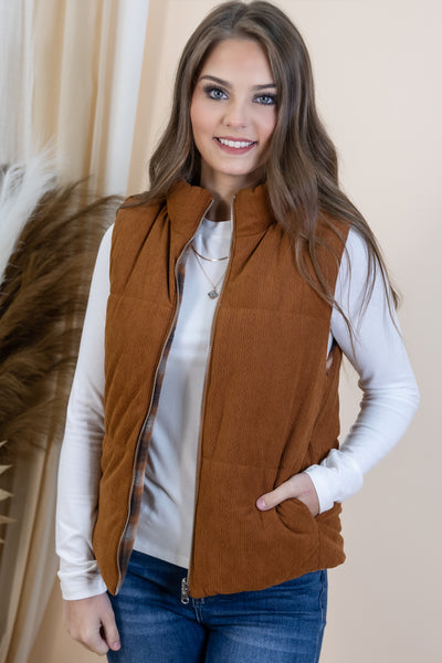 "Across The Orchard" Reversible Vest (Pumpkin)