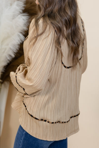 "Take Another Look" Blouse (Taupe)