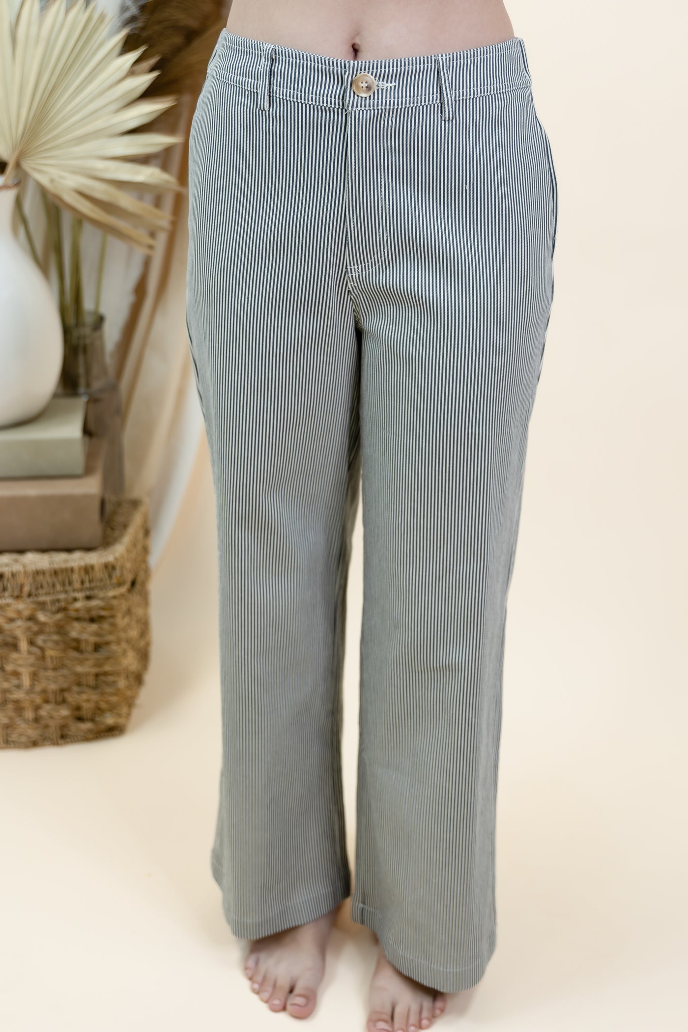 "Day Dreaming" Wide Leg Pants (Black/Cream)