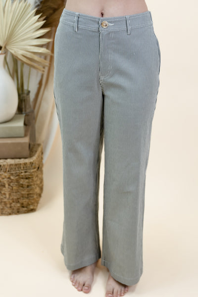 "Day Dreaming" Wide Leg Pants (Black/Cream)