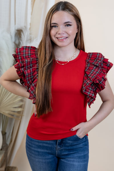 "Spreading Cheer" Top (Red)