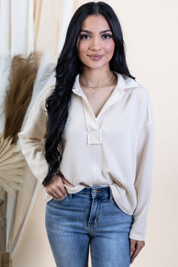 "Casual Confidence" Top (Oatmeal)
