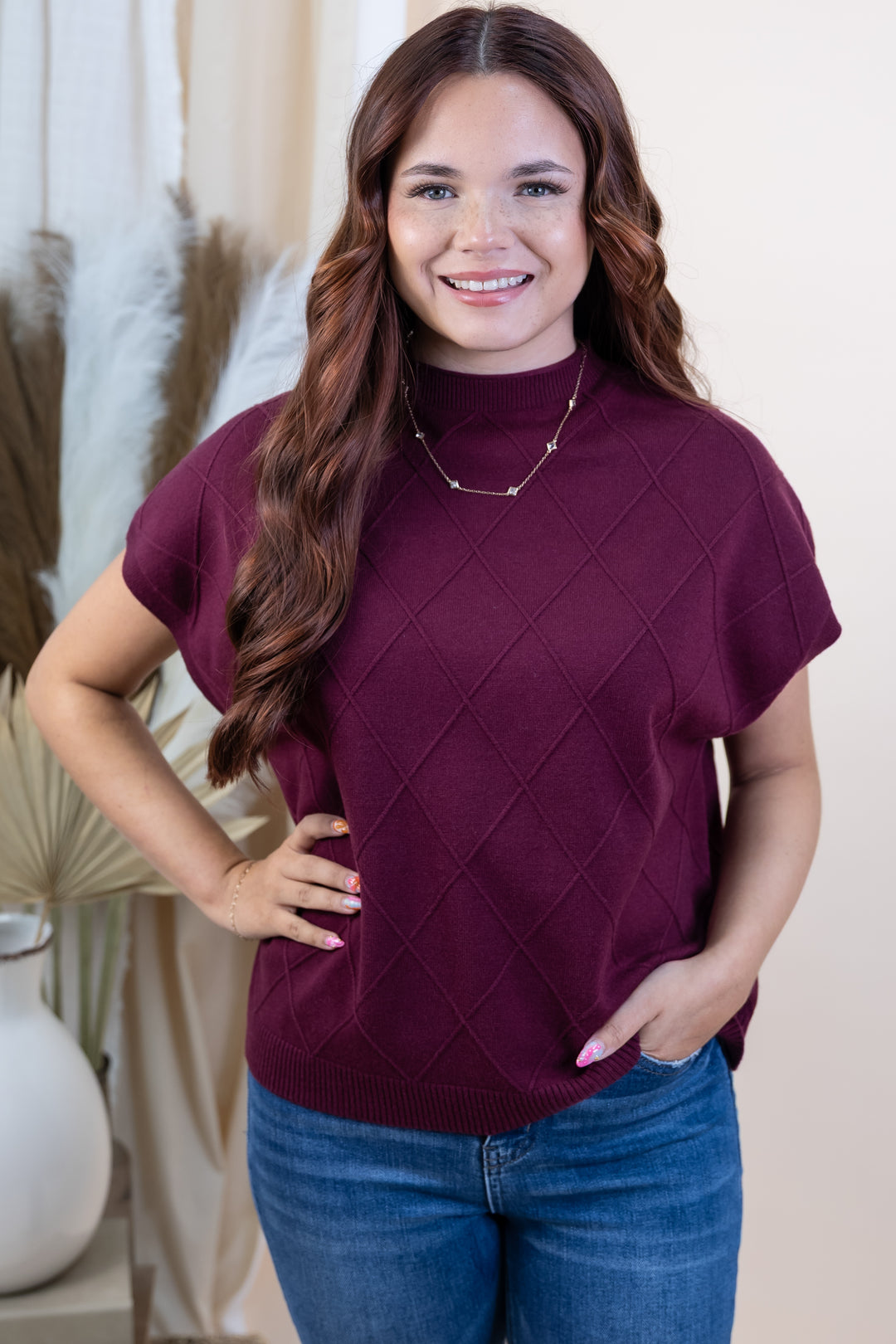 "Just A Minute" Top (Wine)
