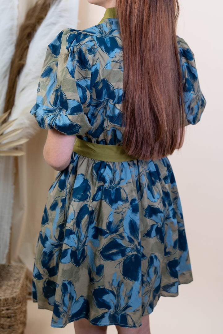 "Autumn In Bloom" Dress (Olive)