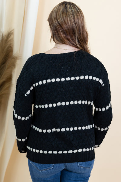 "Right On Schedule" Sweater (Black)