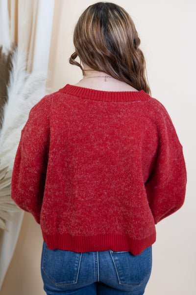 "Reindeer Magic" Sweater (Christmas Red)