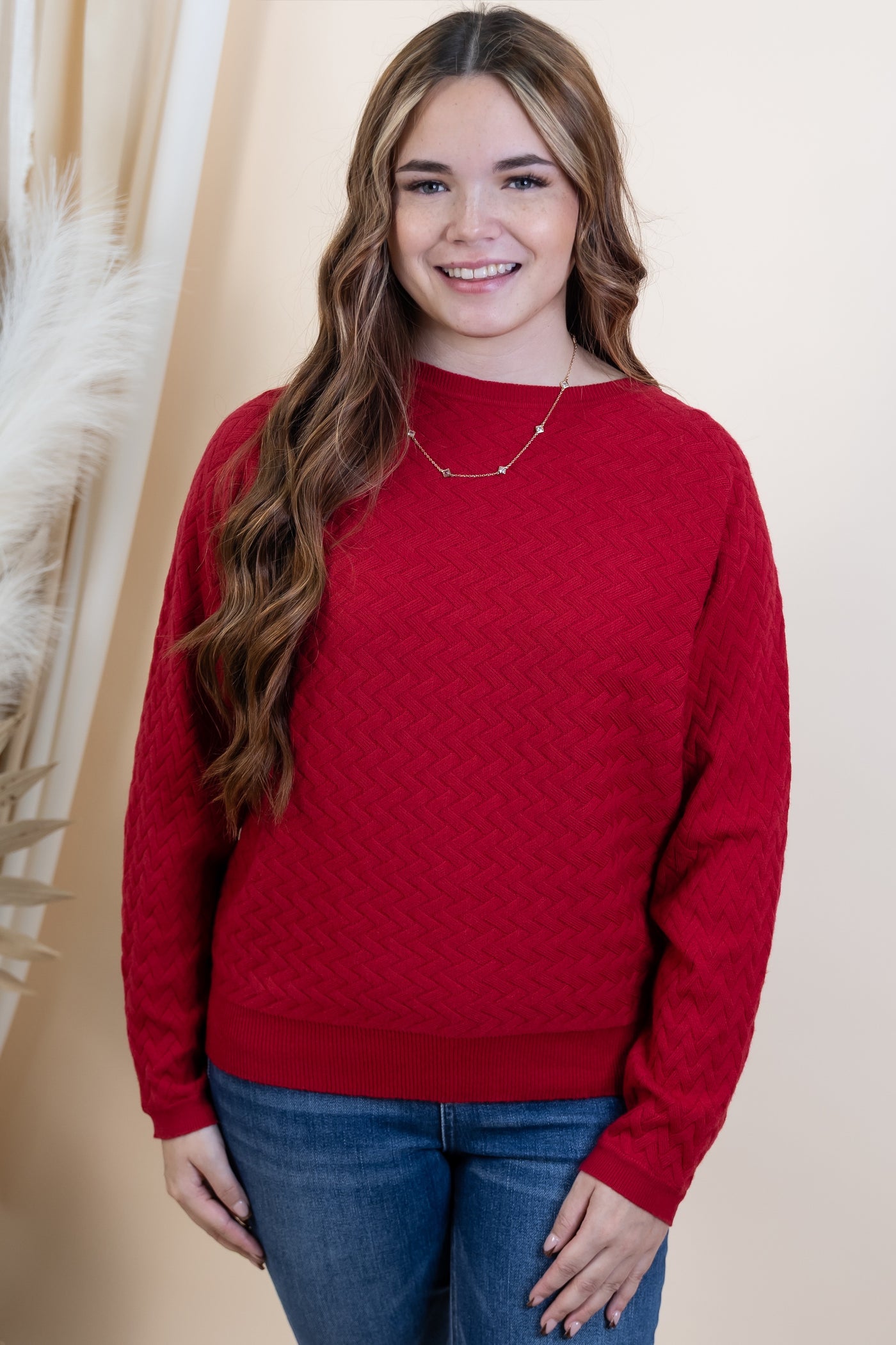 "Hooked On You" Sweater (Red)