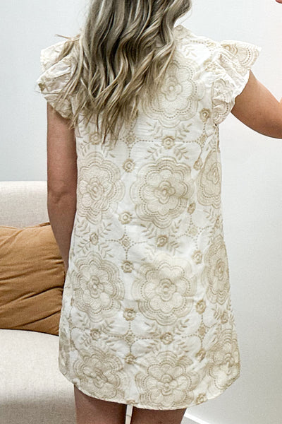"Something To See" Dress (Ivory/Tan)