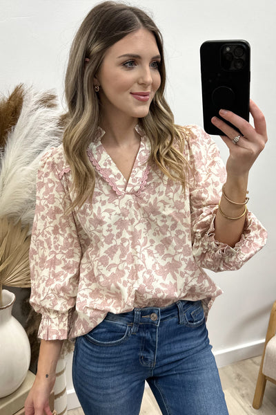"Petal Parade" Blouse (Pink)