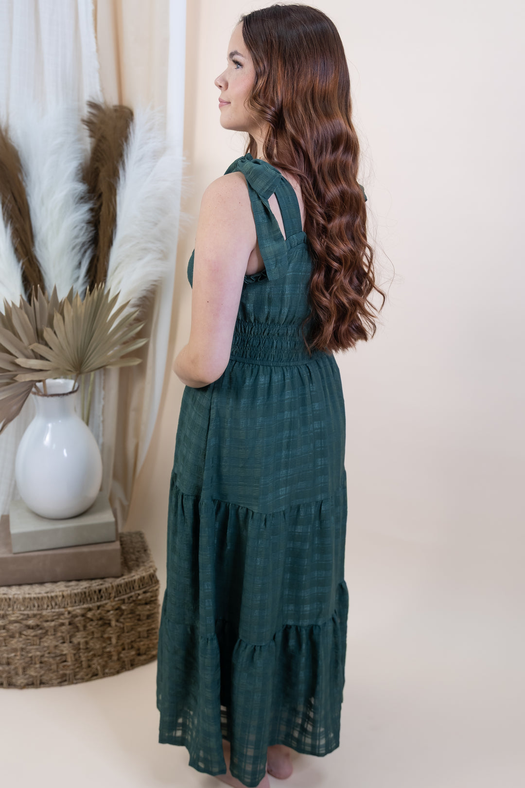 "Whispering Pines" Dress (Hunter Green)