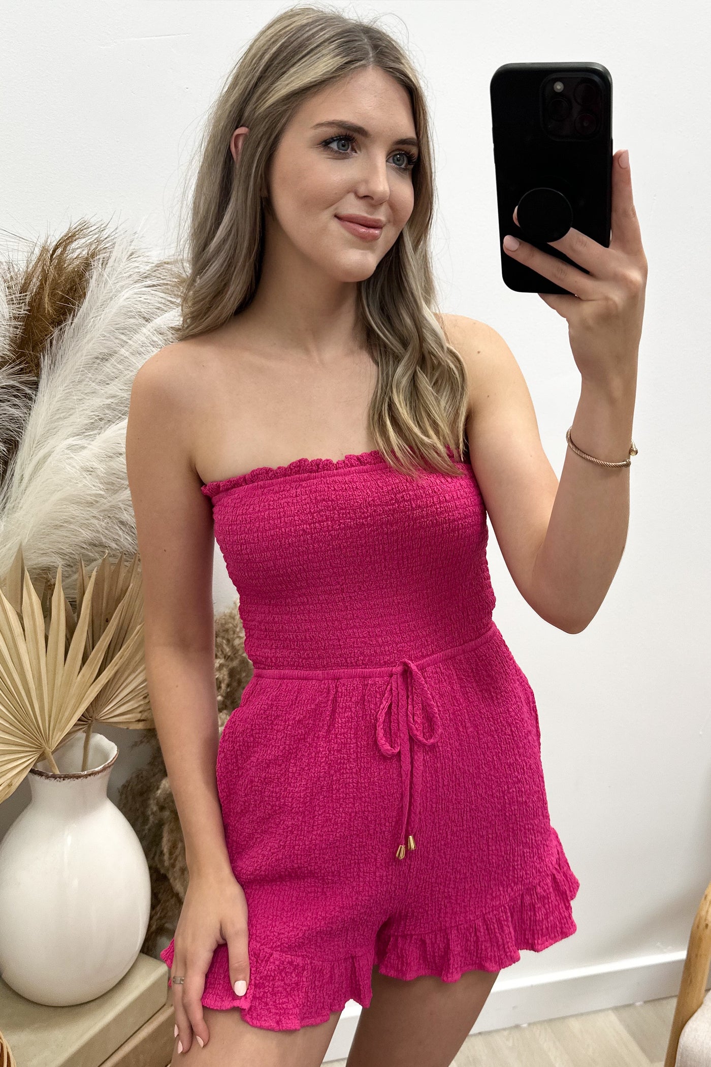 "Breezy Adventures" Romper (Hot Pink)