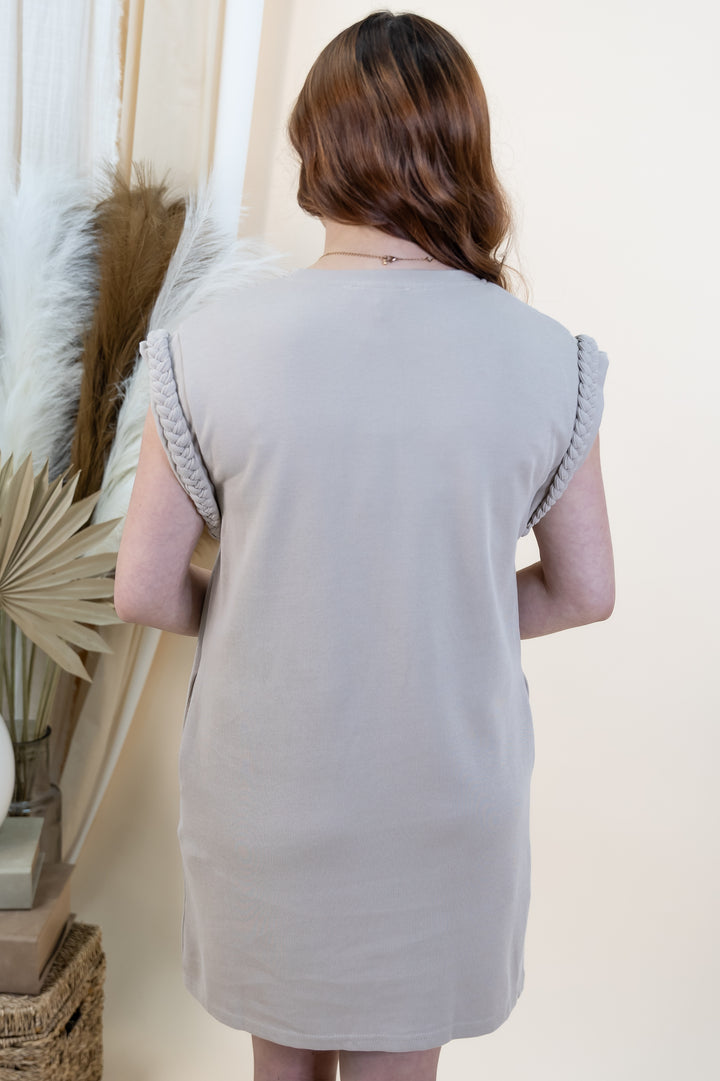 "Braided Beauty" Dress (Taupe)
