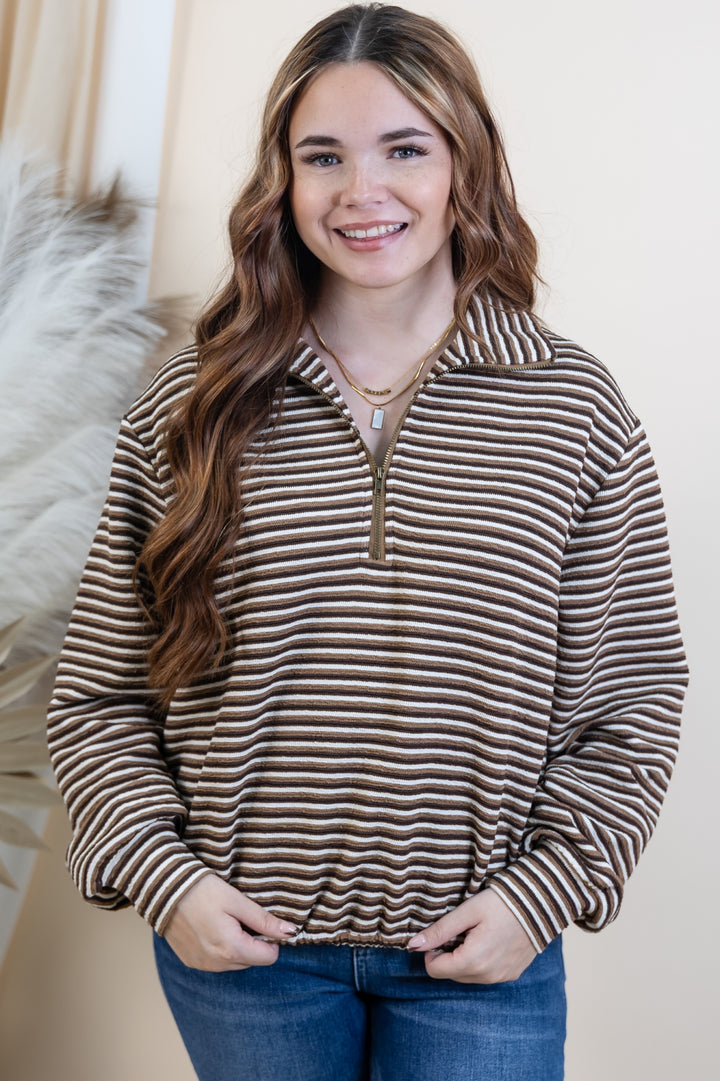 "No Doubts" Long Sleeve Top (Brown)