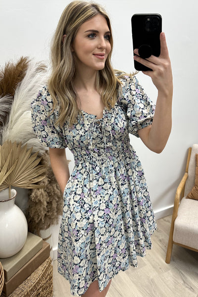 "Dancing With Joy" Dress (Navy Floral)