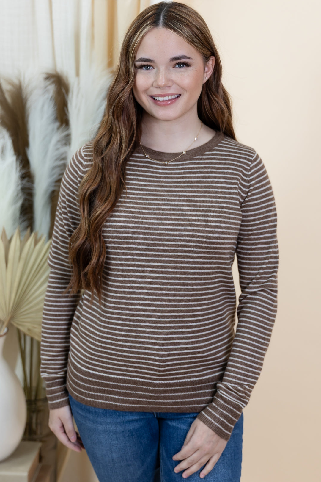 "Spontaneous Smiles" Long Sleeve Top (Camel)