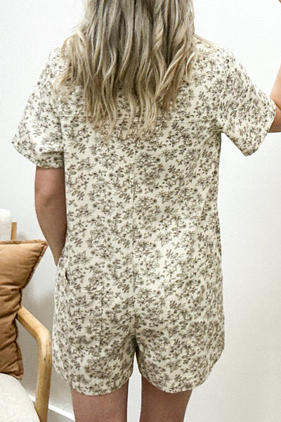 "Ready To Go" Romper (Natural/Brown)