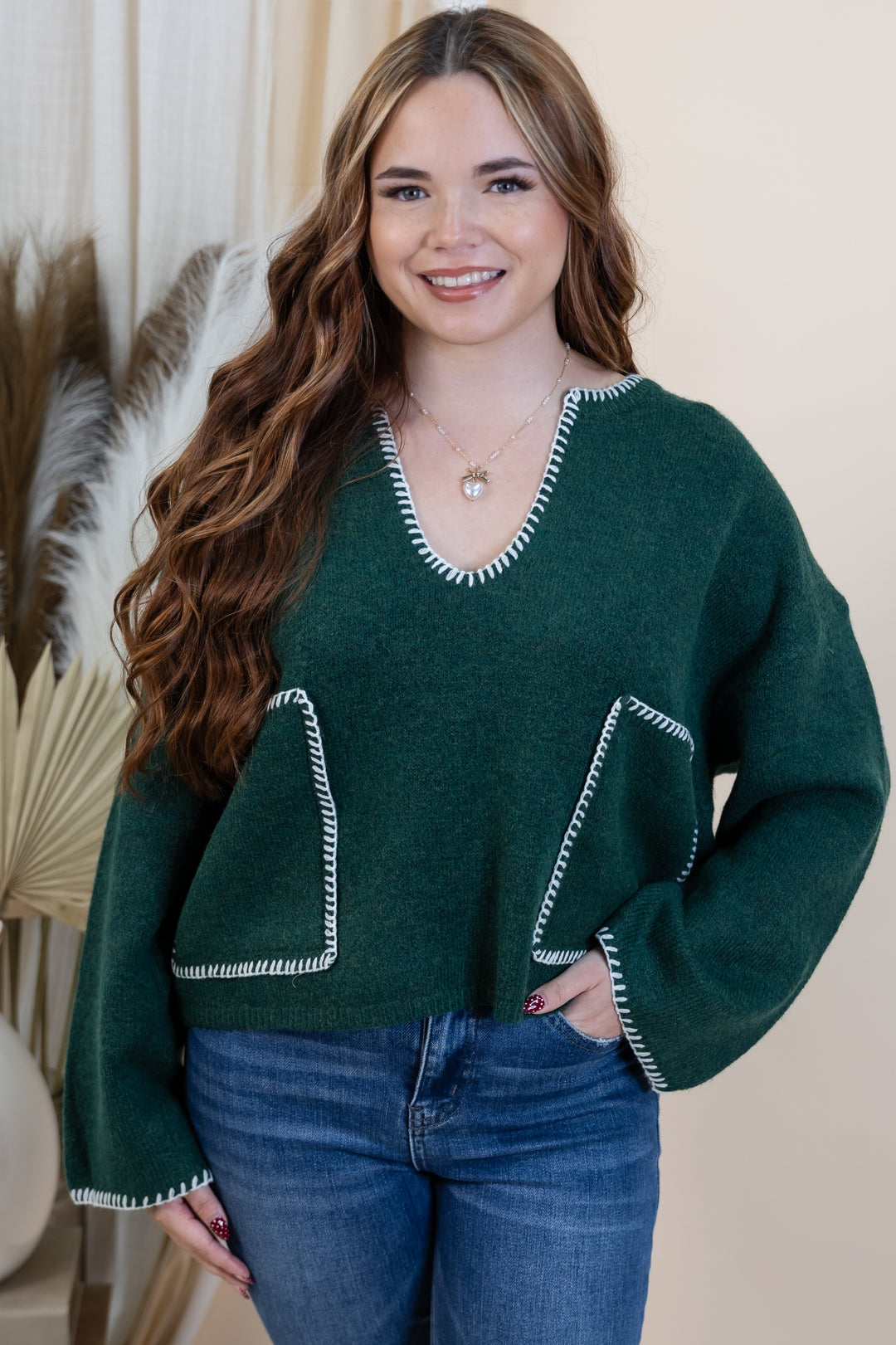 "Into The Evergreens" Sweater (Hunter Green)