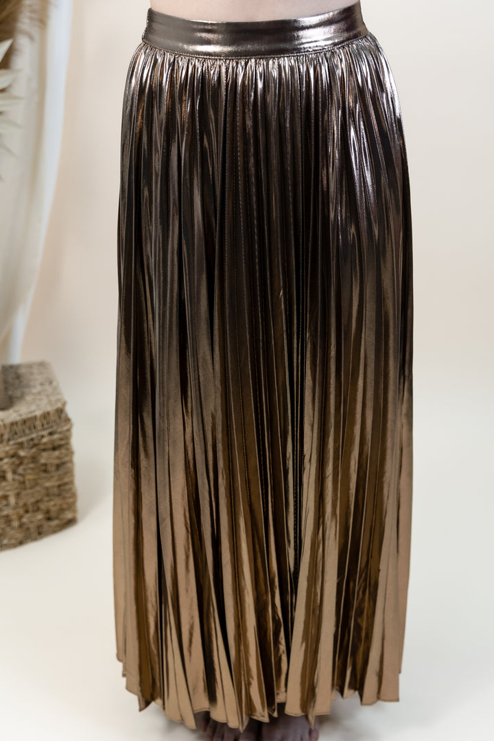 "Molten Magic" Maxi Skirt (Bronze)