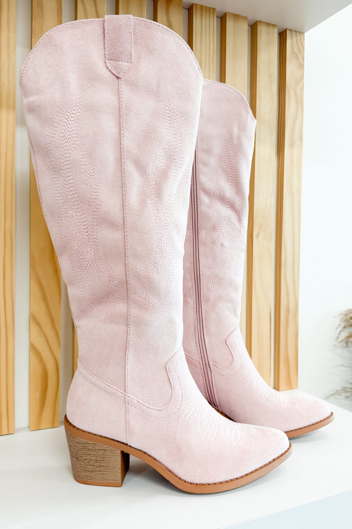 Jenna Western Boots (Light Pink)