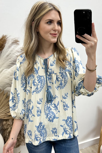 "When One Door Opens" Blouse (Blue Mix)