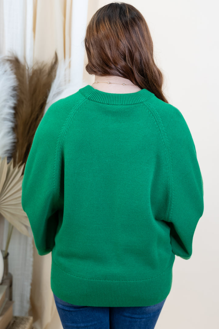 "Laid-Back Luxe" Sweater (Kelly Green)