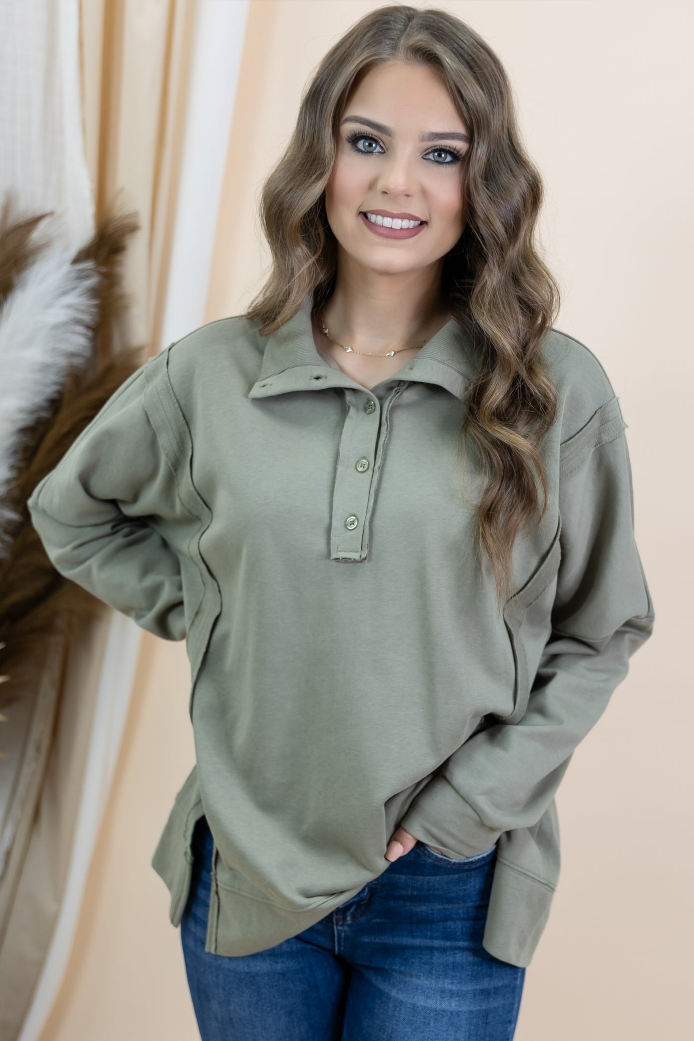 "Flip The Script" Top (Sage)