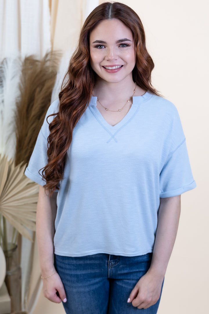 "True Essentials" Top (Light Blue)