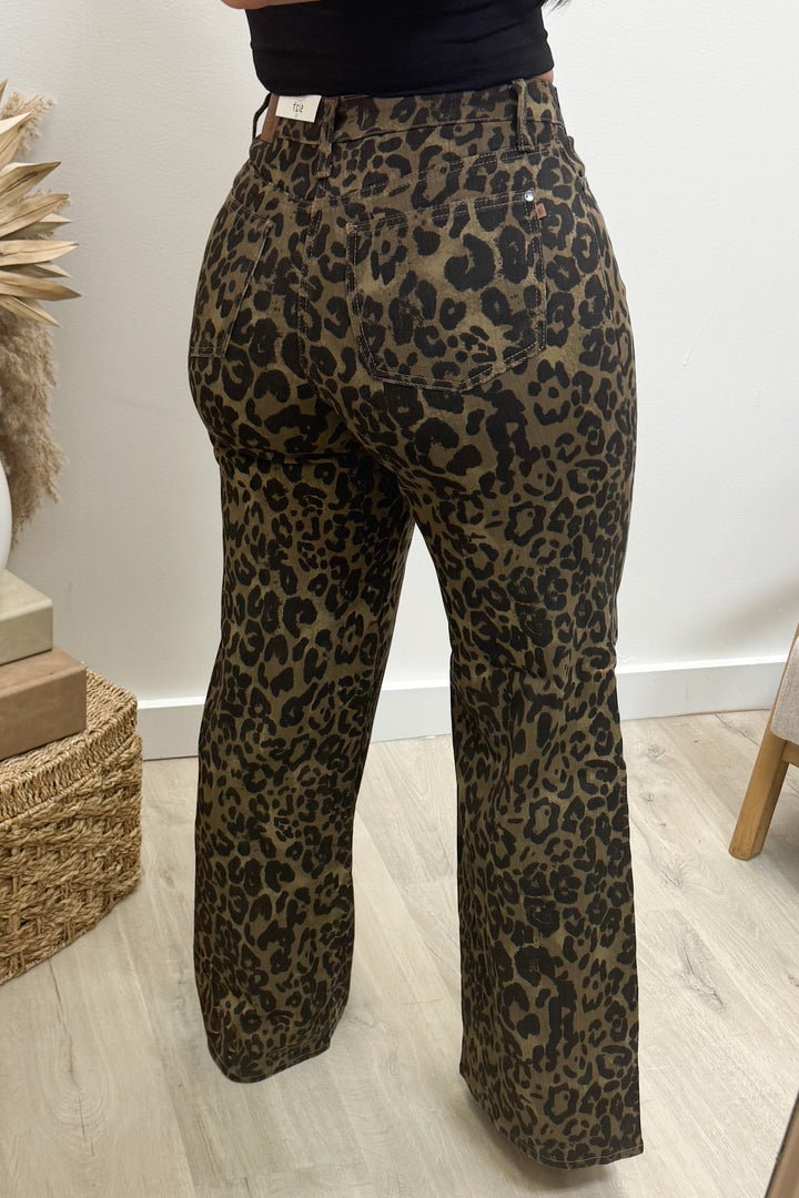 Zara Wide Leg Jeans (Leopard)