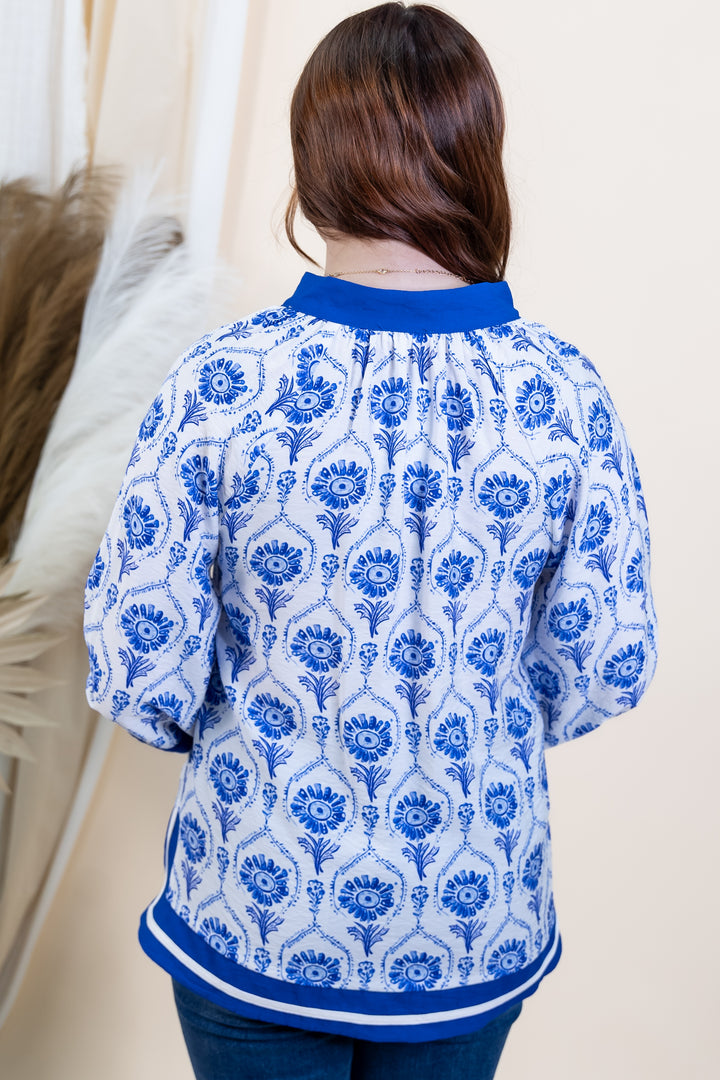 "Free Spirit" Blouse (Royal)